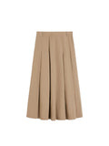 Beige pleated skirt on a light gray background