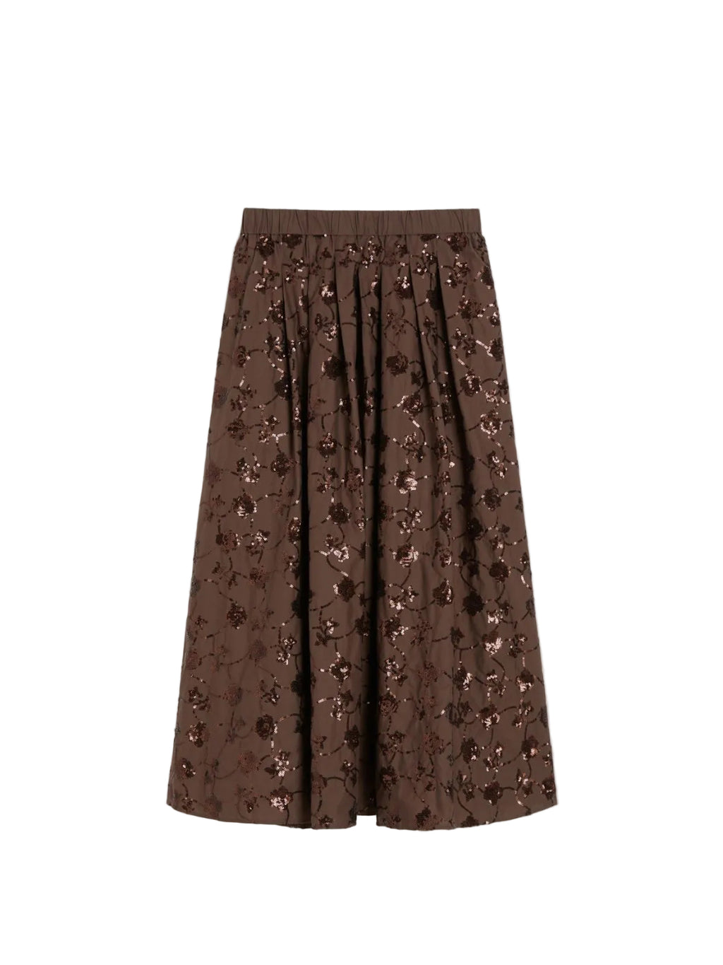 Brown floral skirt on a white background