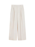 Beige wide-leg pants on a white background
