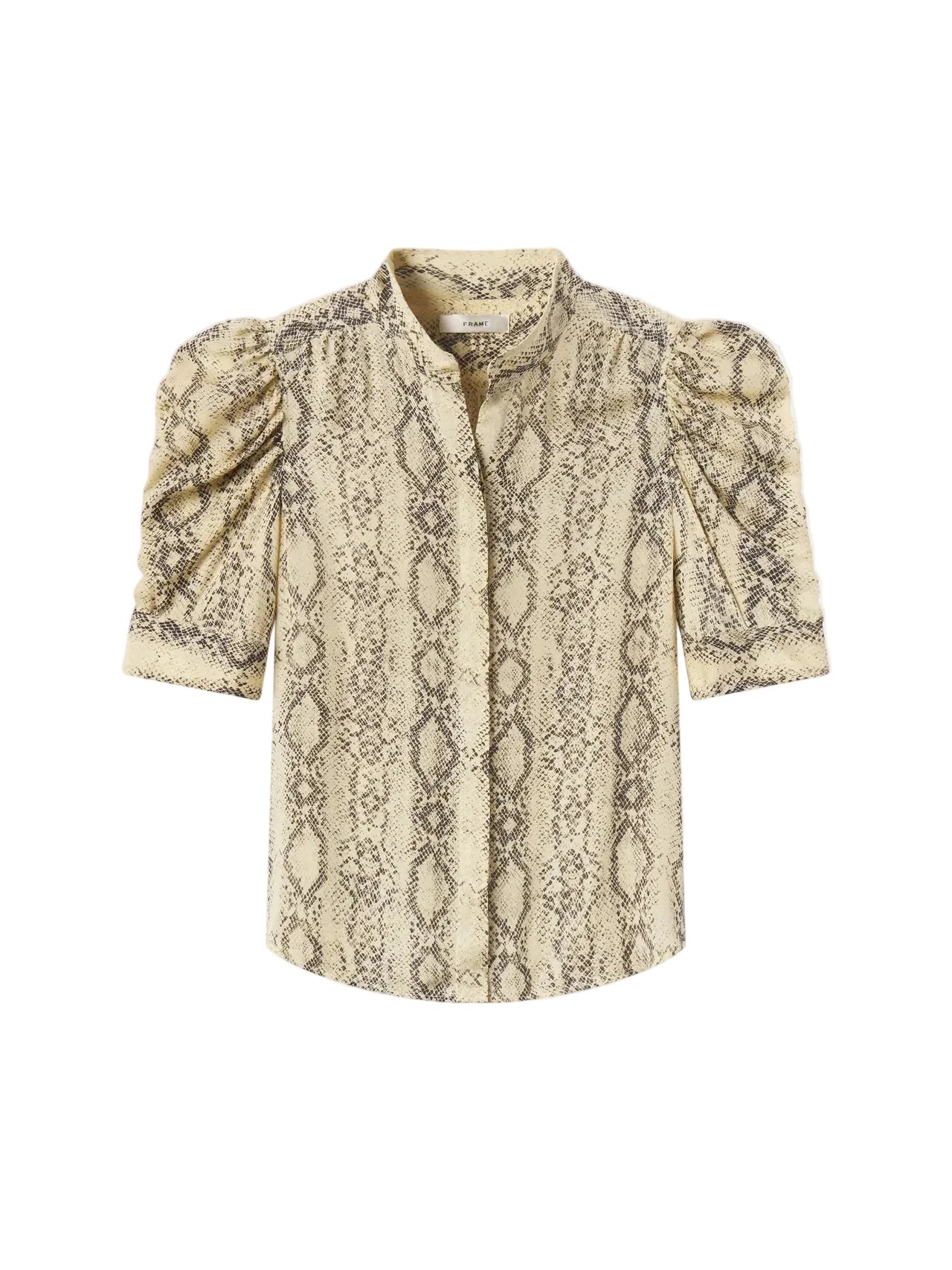 Beige shirt with snake print on a white background