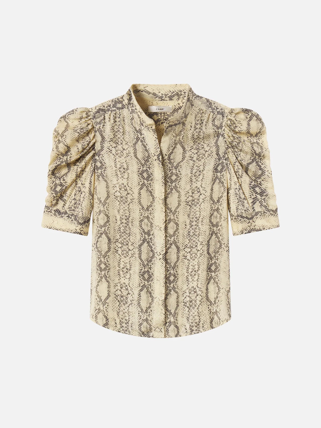 Beige shirt with snake print on a white background