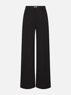 Black wide-leg pants on a white background