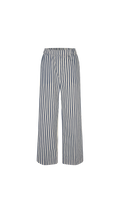 Blue and white striped pants on a white background