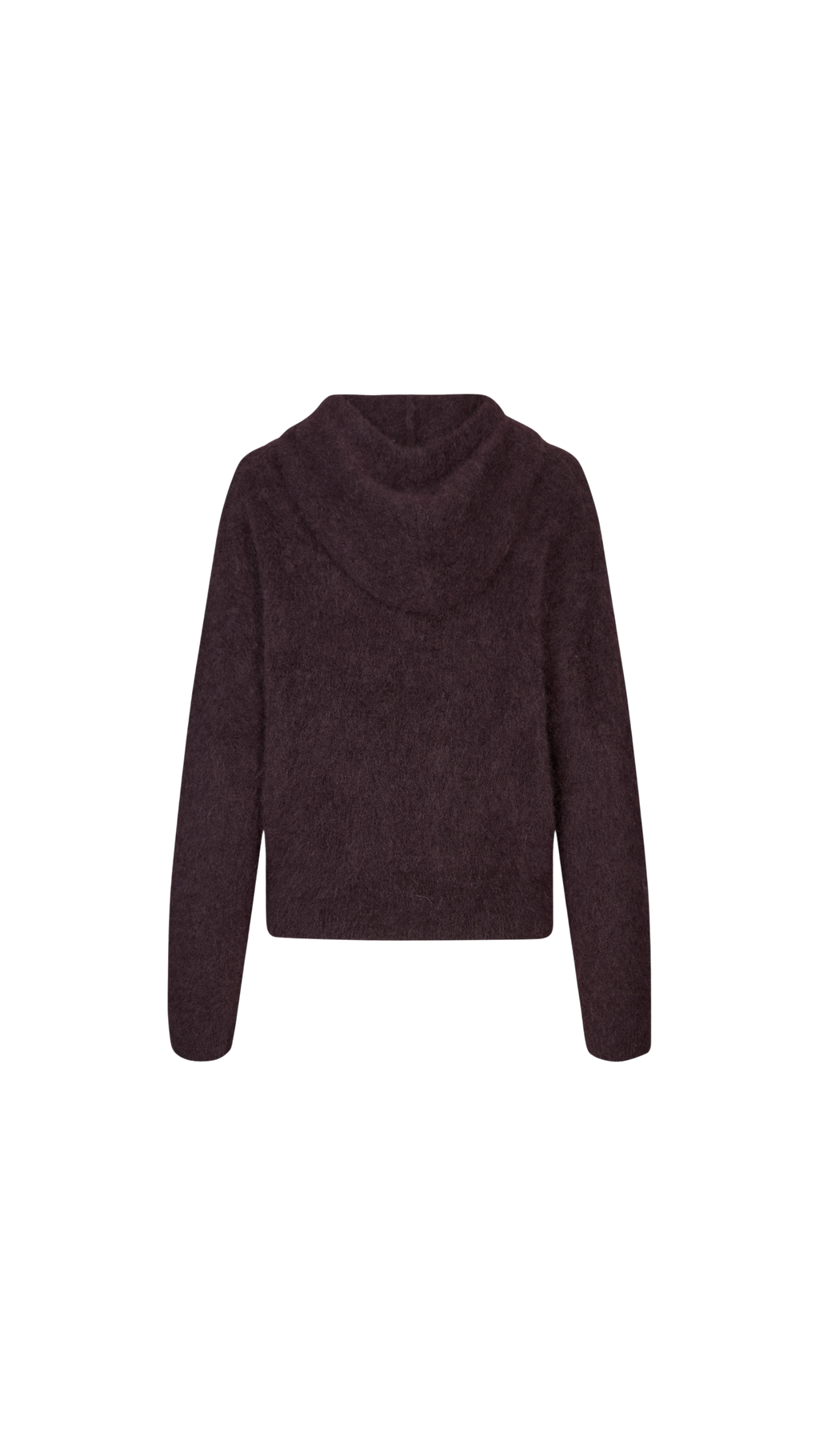Dark brown hoodie on a white background