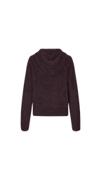 Dark brown hoodie on a white background
