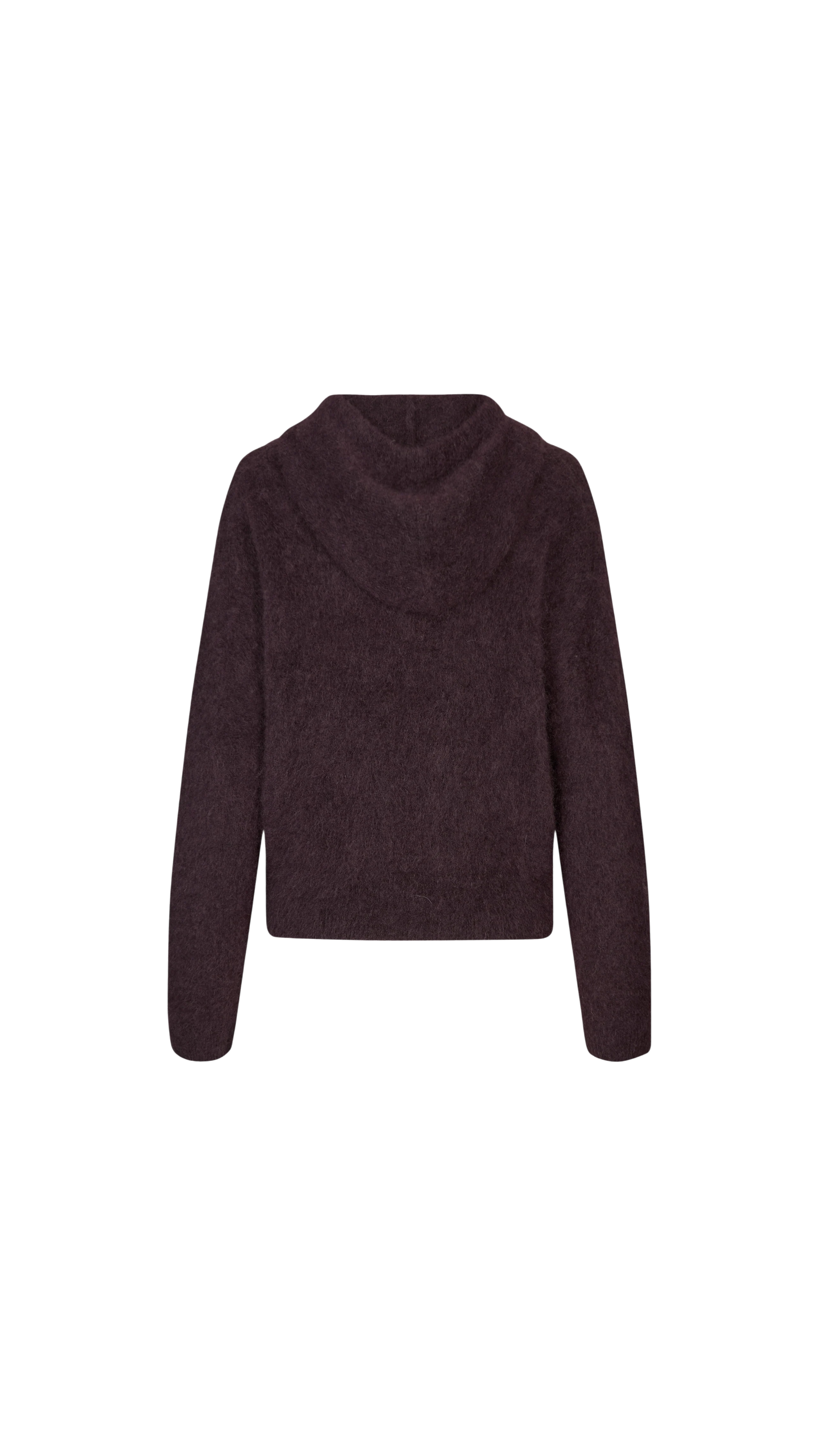 Dark brown hoodie on a white background