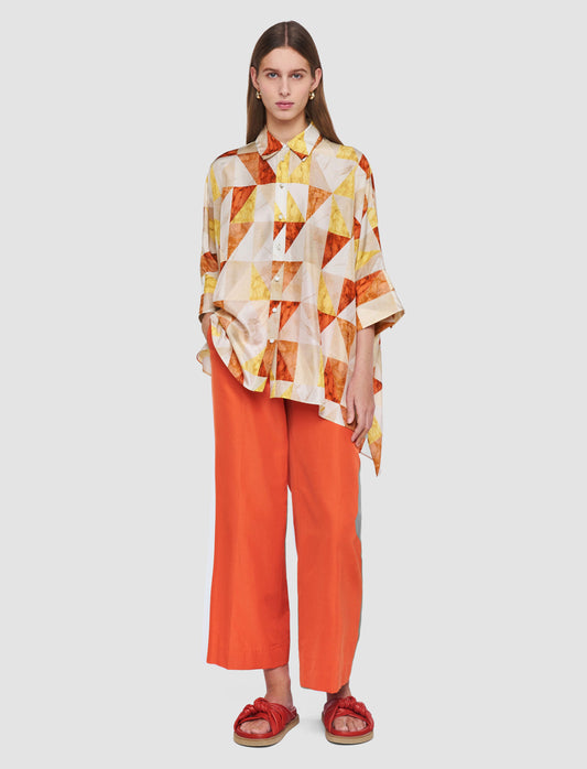 Arcole Marble Print Silk Blouse