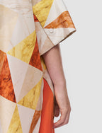 Arcole Marble Print Silk Blouse