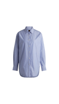 Blue striped shirt on a white background