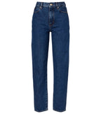 Blue jeans on a light gray background