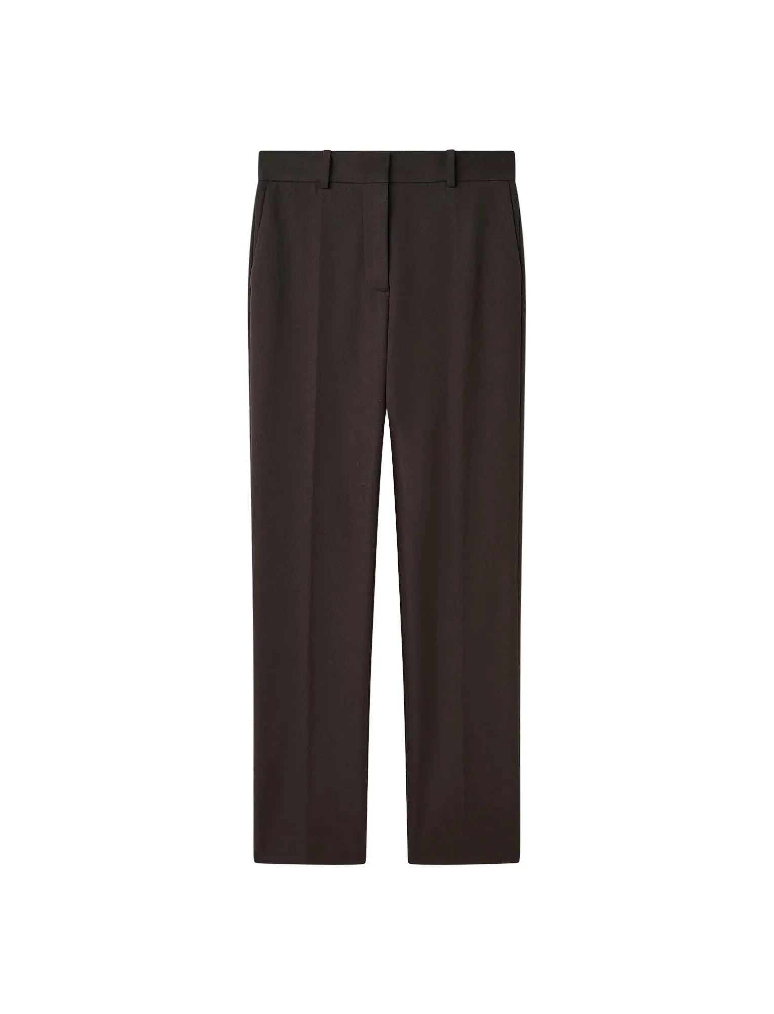 Dark brown pants on a light gray background