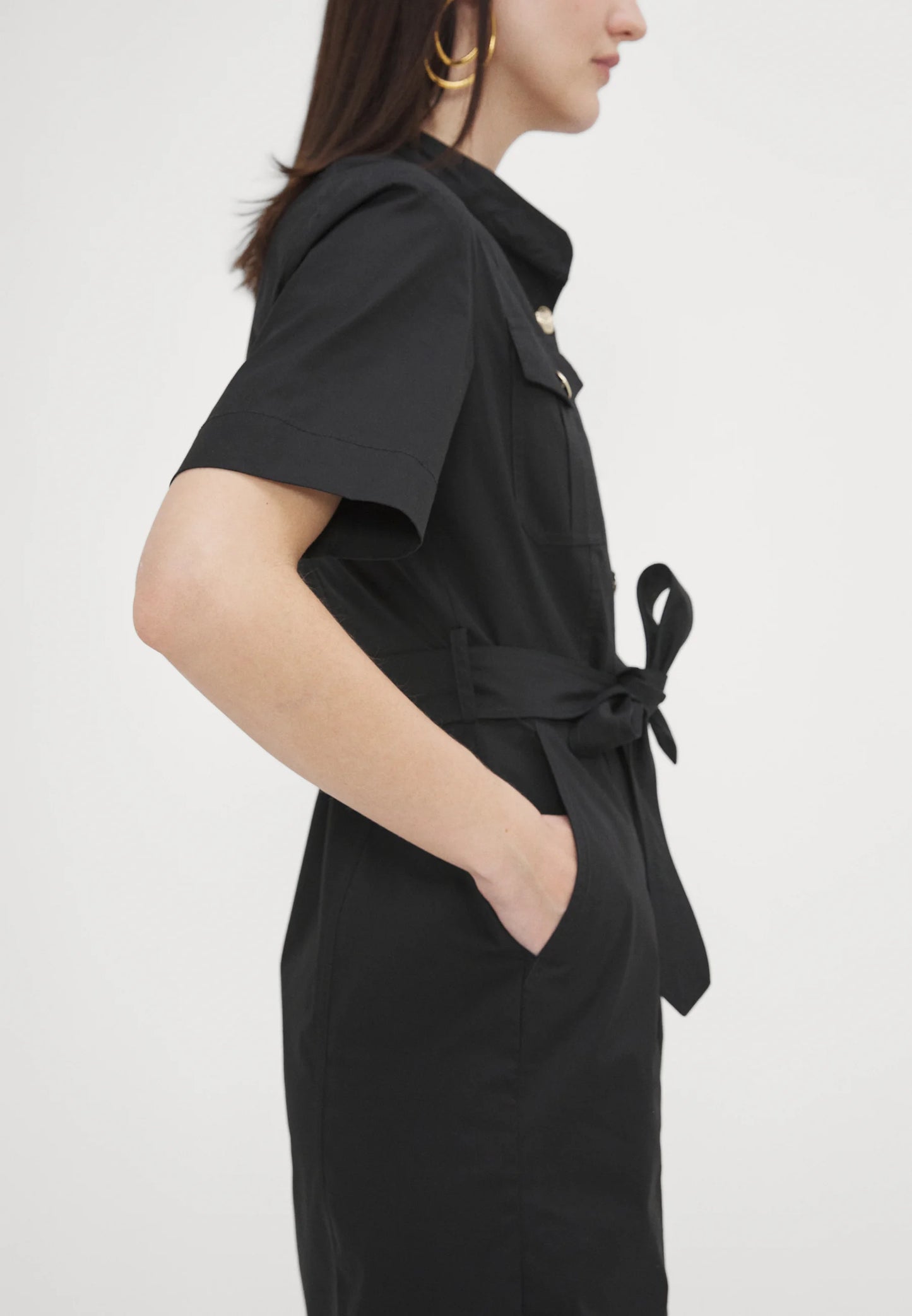 SS24 - Marella Rafia Shirt Dress in Black