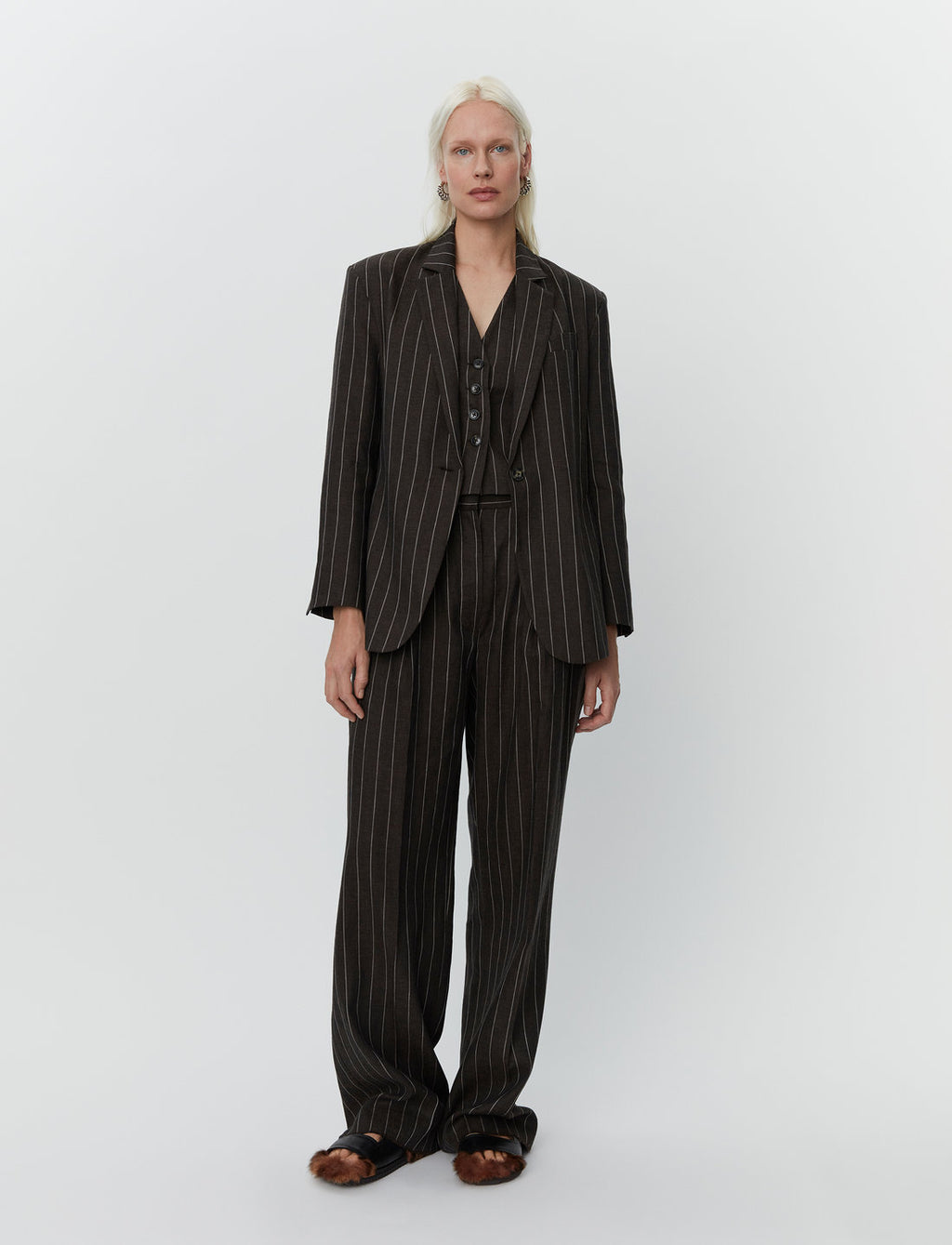 Emile Blazer in Chocolate Stripe