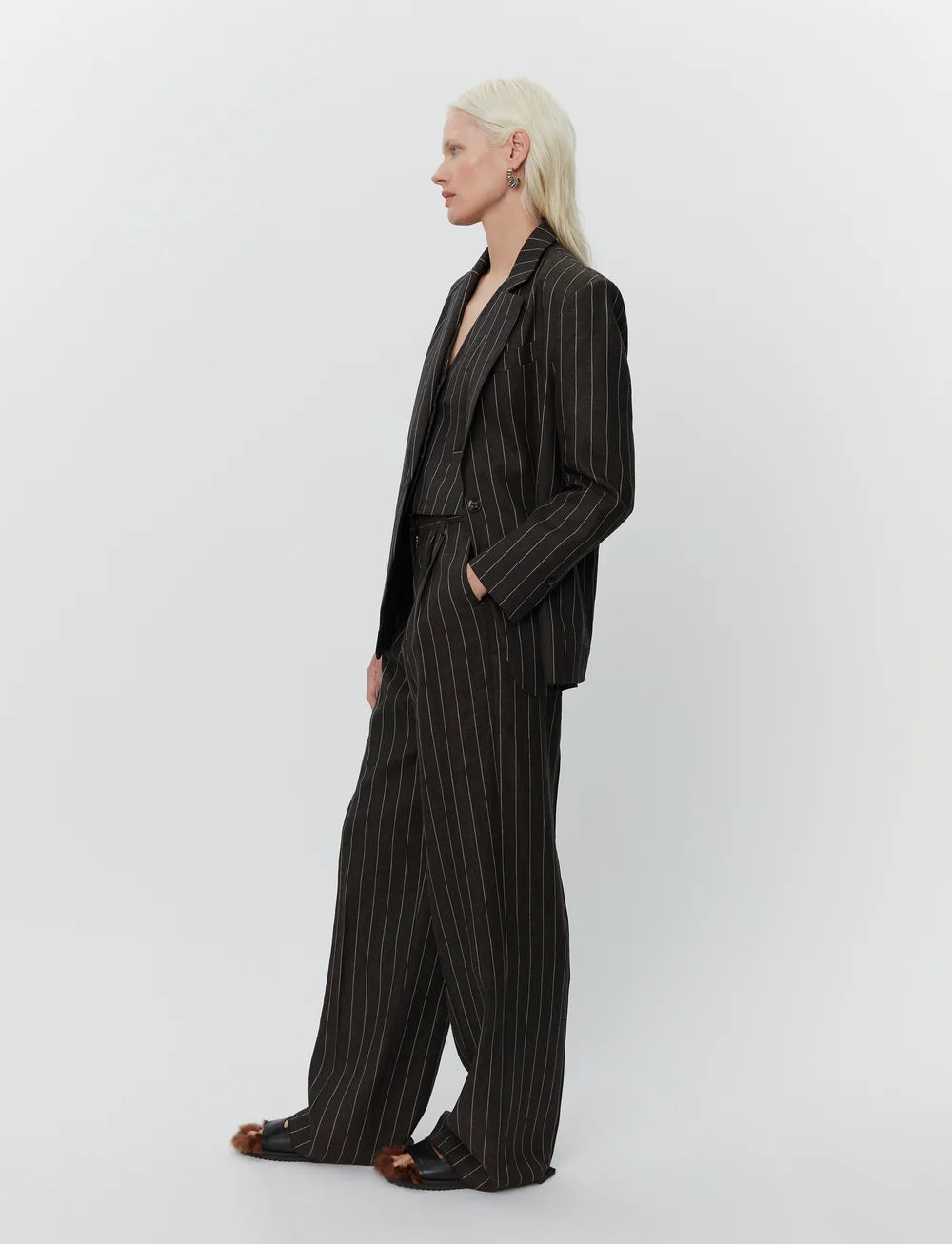 Emile Blazer in Chocolate Stripe