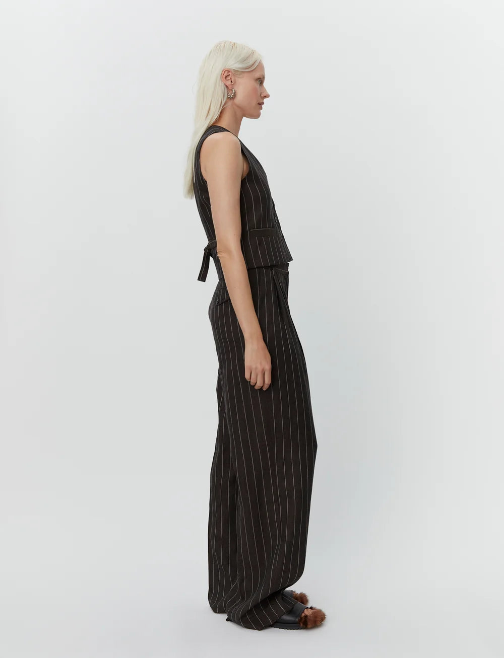 Enzo Pant in Stripe Brown