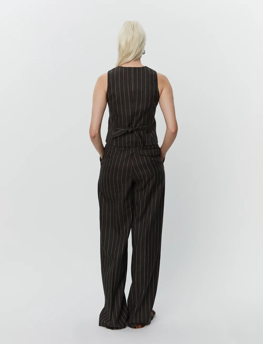 Enzo Pant in Stripe Brown
