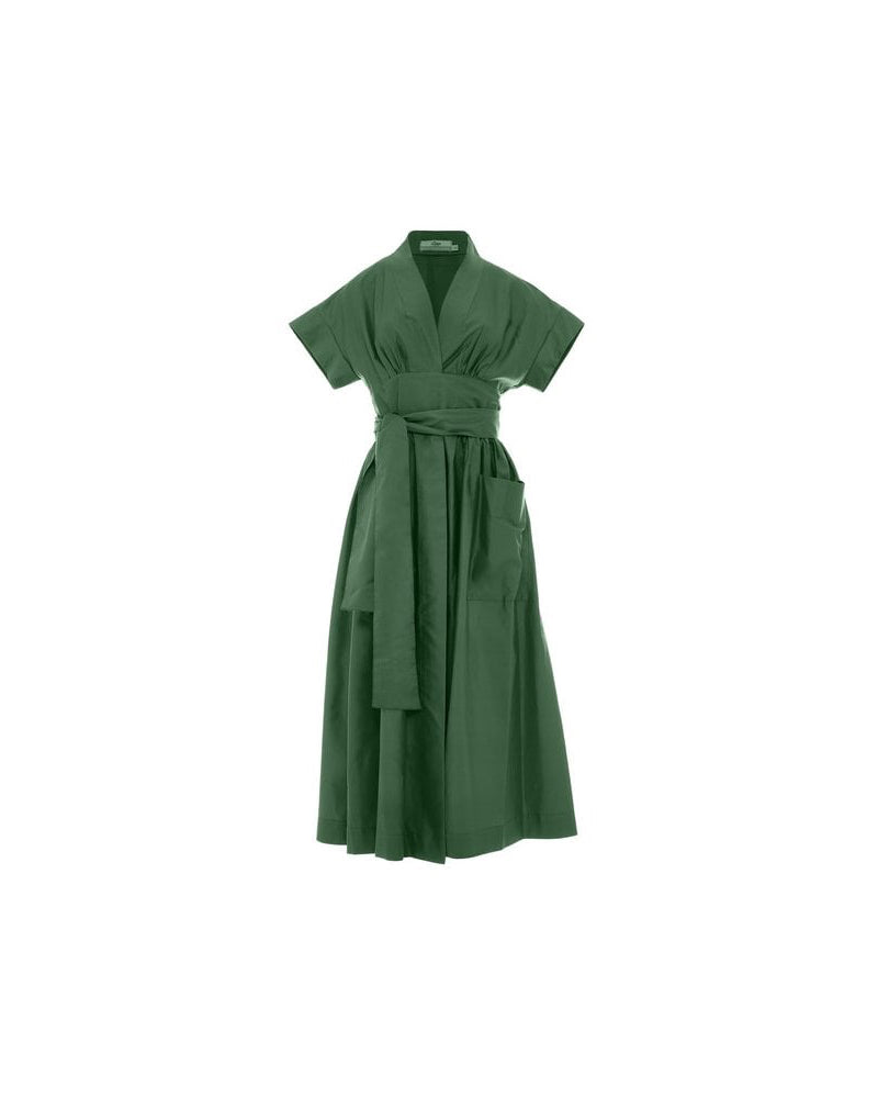 Green dress on a white background