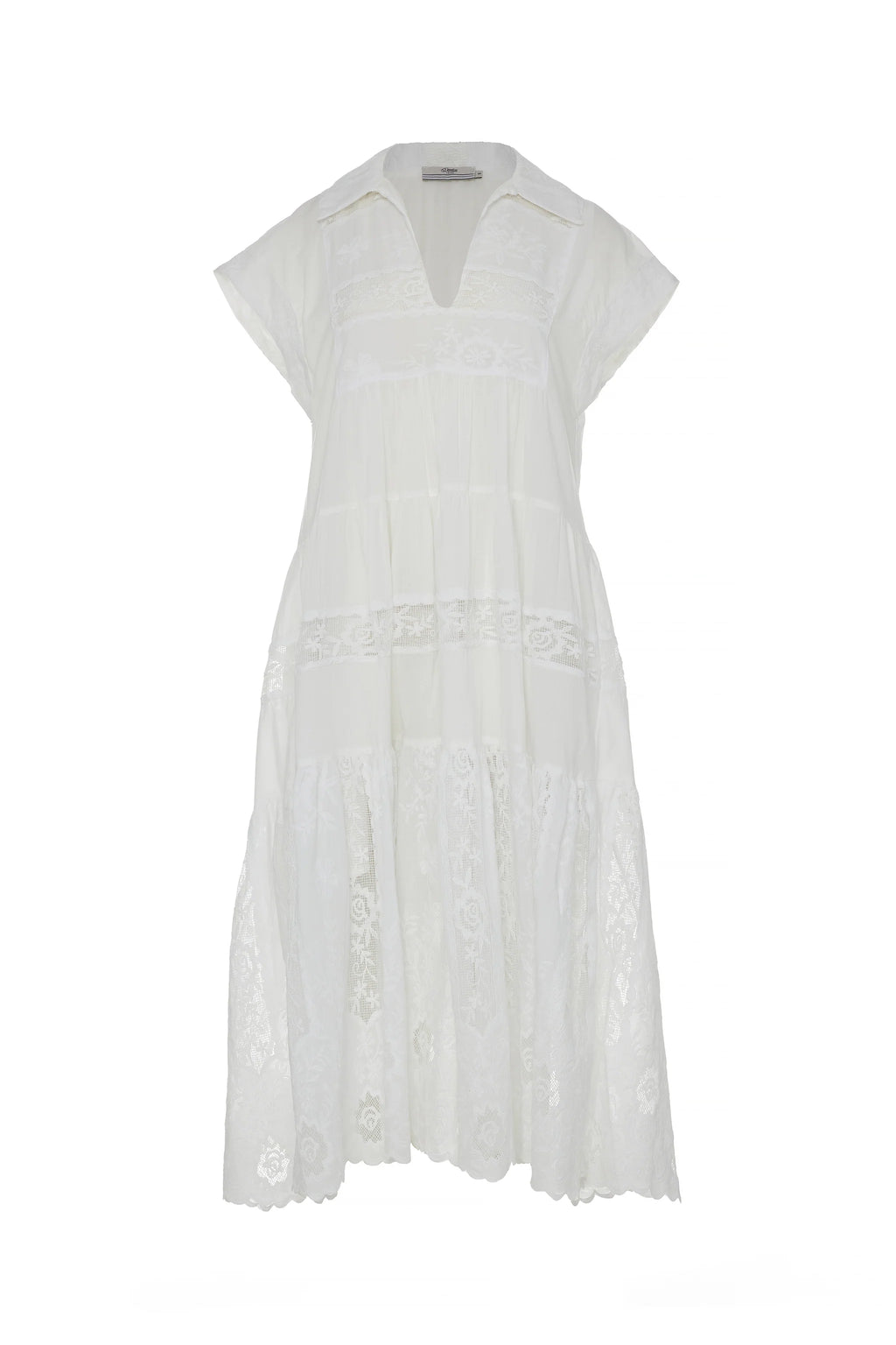 White sleeveless dress on a white background