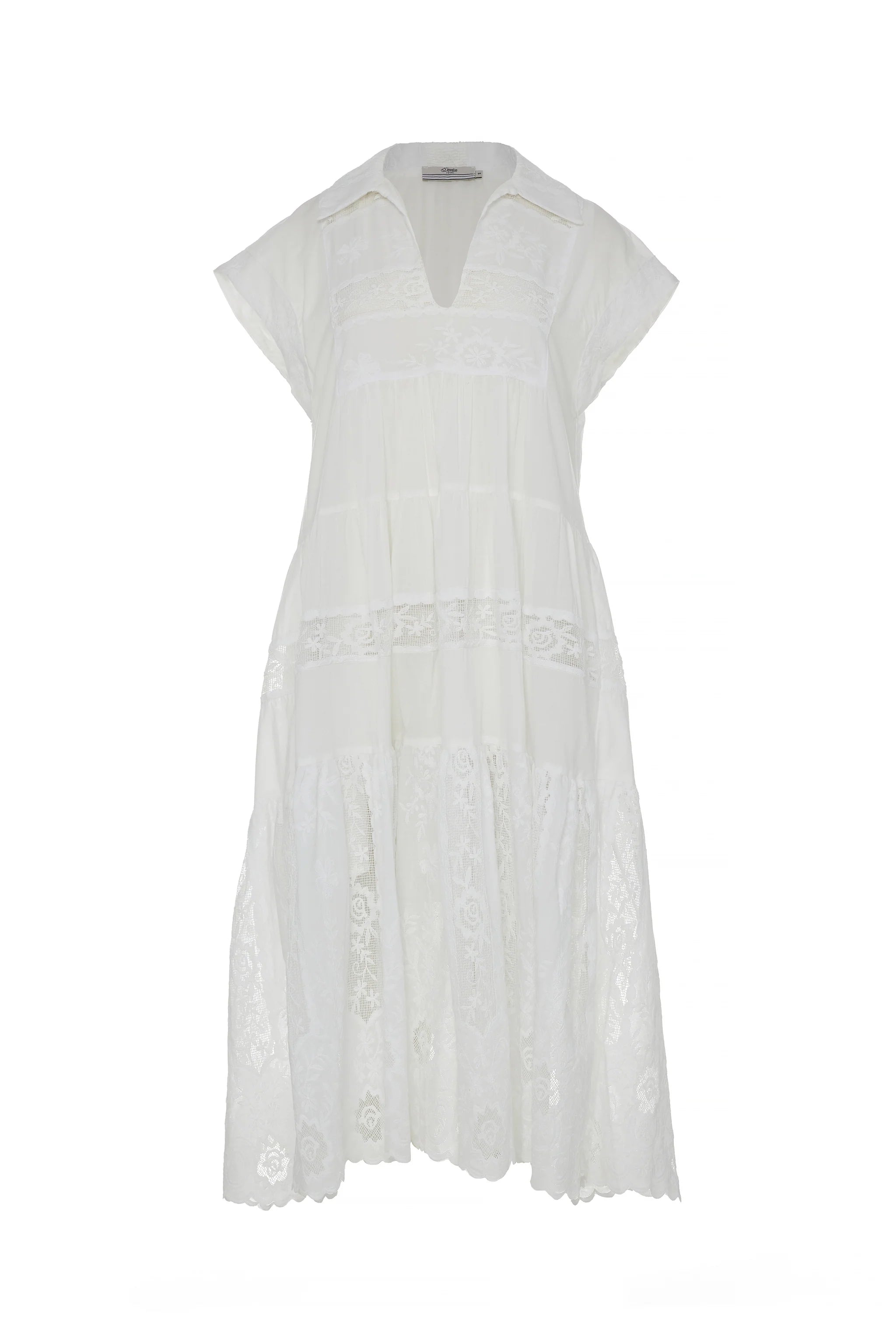 White sleeveless dress on a white background