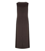 Black sleeveless dress on a white background