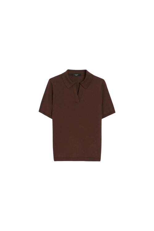 Brown polo shirt on a white background