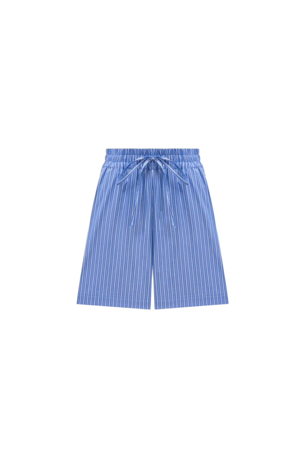 Blue striped shorts on a white background
