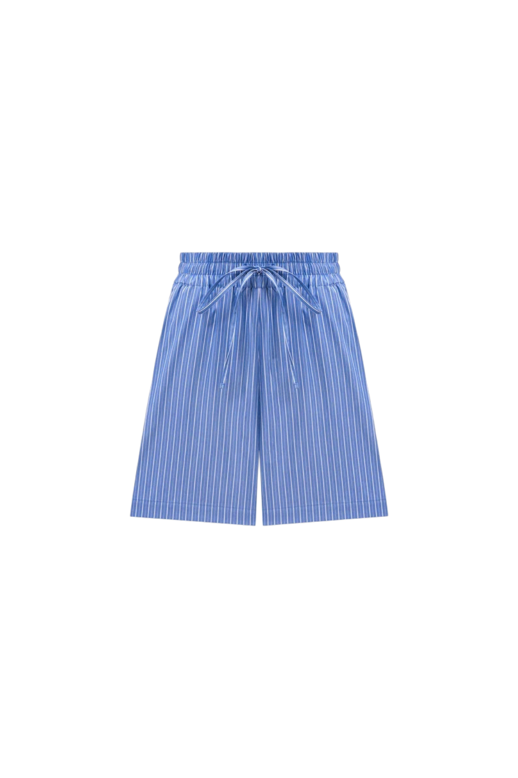 Blue striped shorts on a white background
