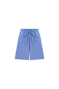 Blue striped shorts on a white background