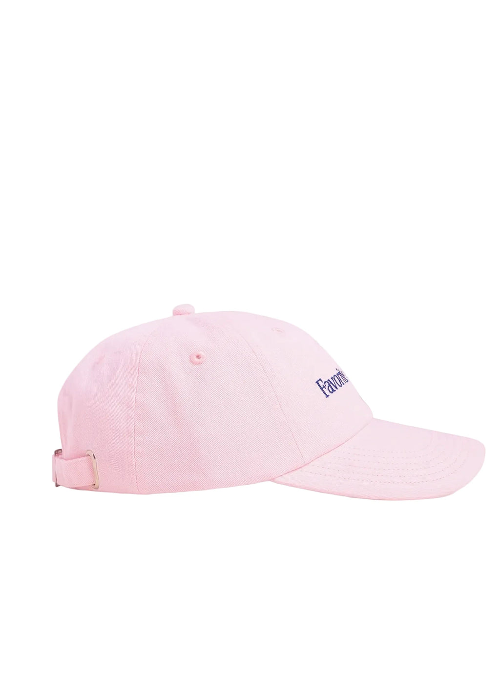 Pink cap with a brand logo on a white background
