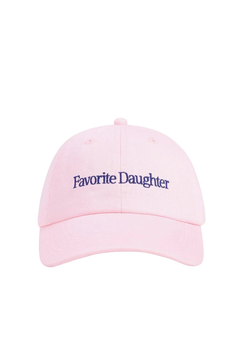 Pink cap with 'Favorite Daughter' text on a white background