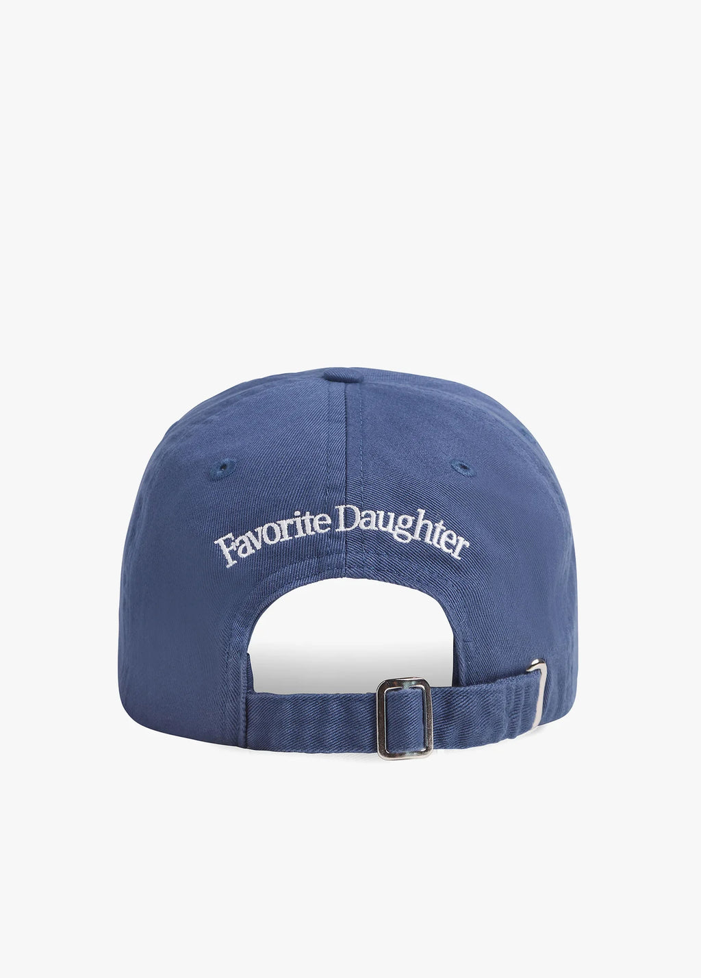 Blue cap with 'Favorite Daughter' text on a white background