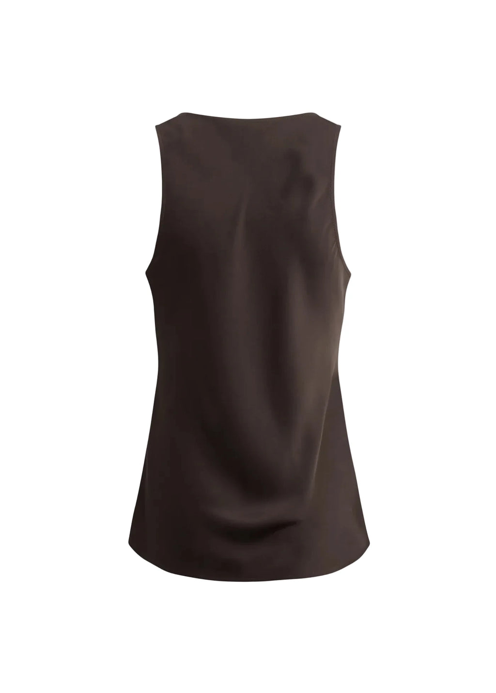 Brown sleeveless top on a white background