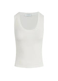 White sleeveless top on a light gray background