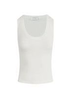 White sleeveless top on a light gray background