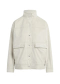 Beige jacket with button details on a white background favorite daughter margo suede jacket 