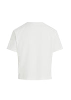White crop top on a light gray background
