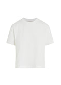 White t-shirt on a light gray background
