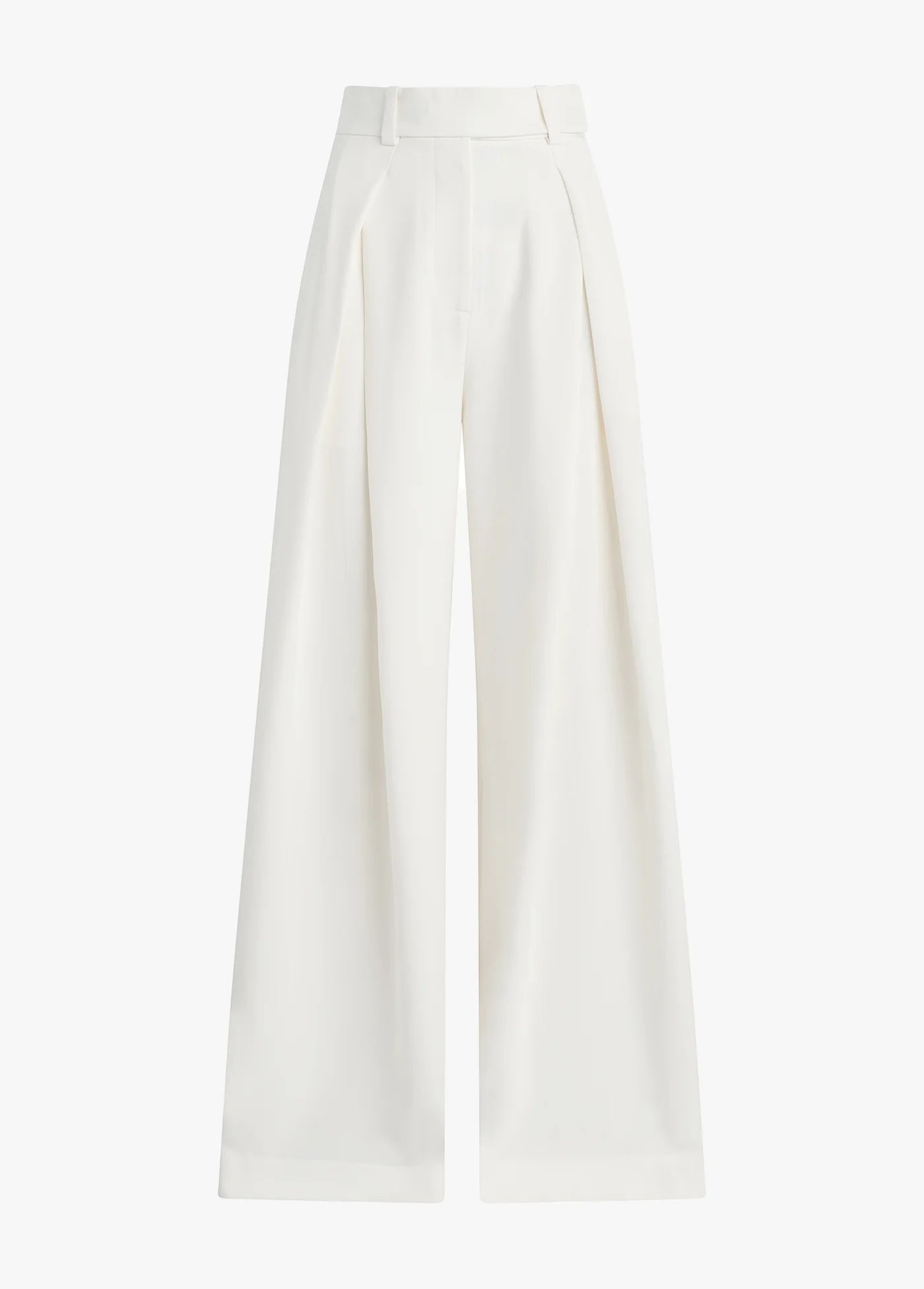 White wide-leg pants on a white background