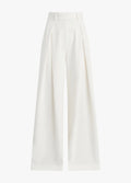 White wide-leg pants on a white background