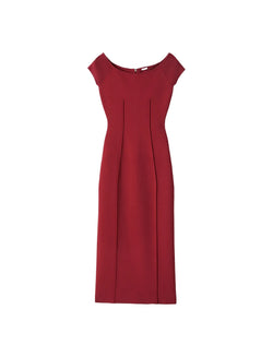 Red dress on a light gray background
