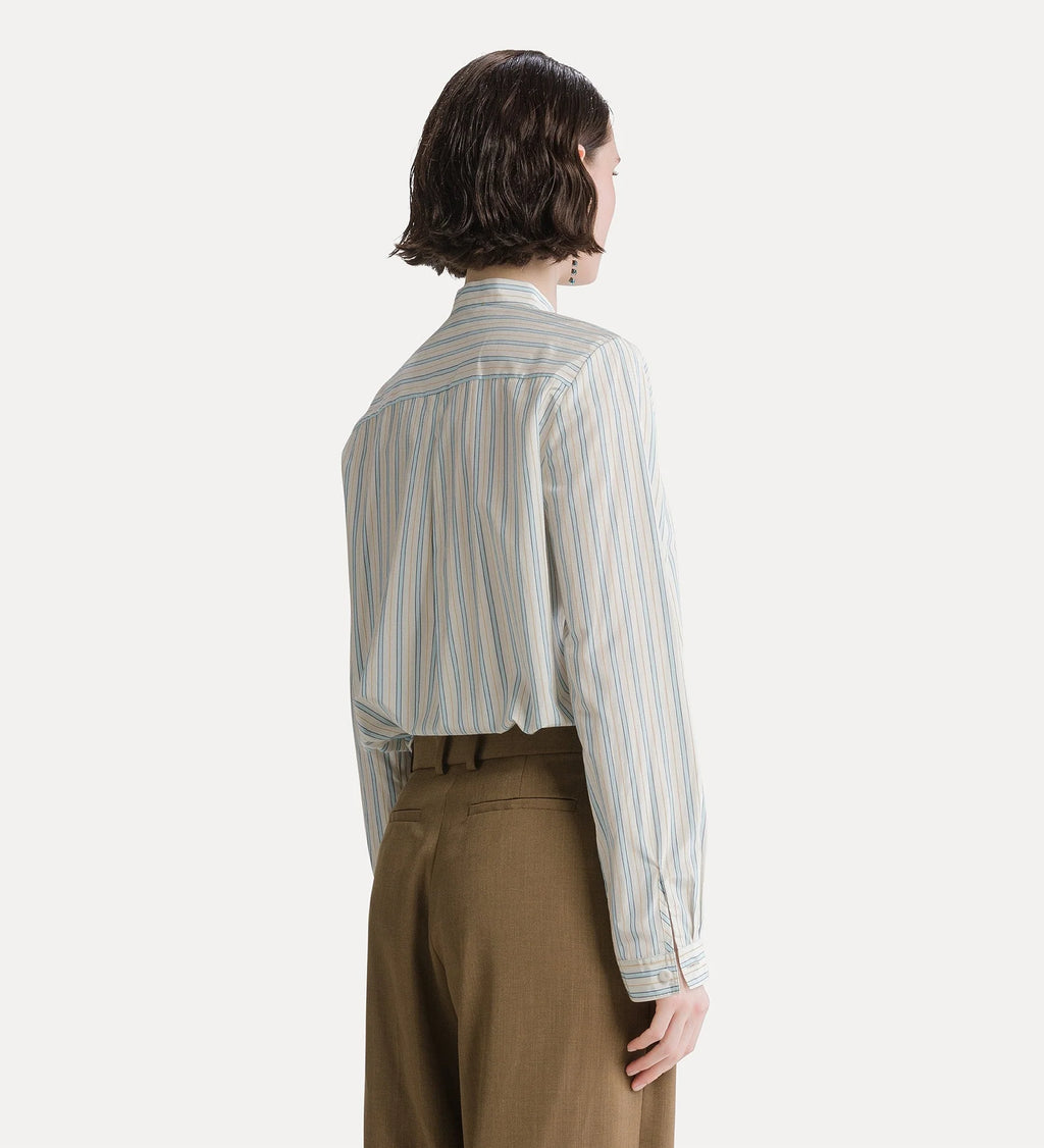 Ruched Striped Shirt Celestial