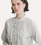 Ruched Striped Shirt Celestial