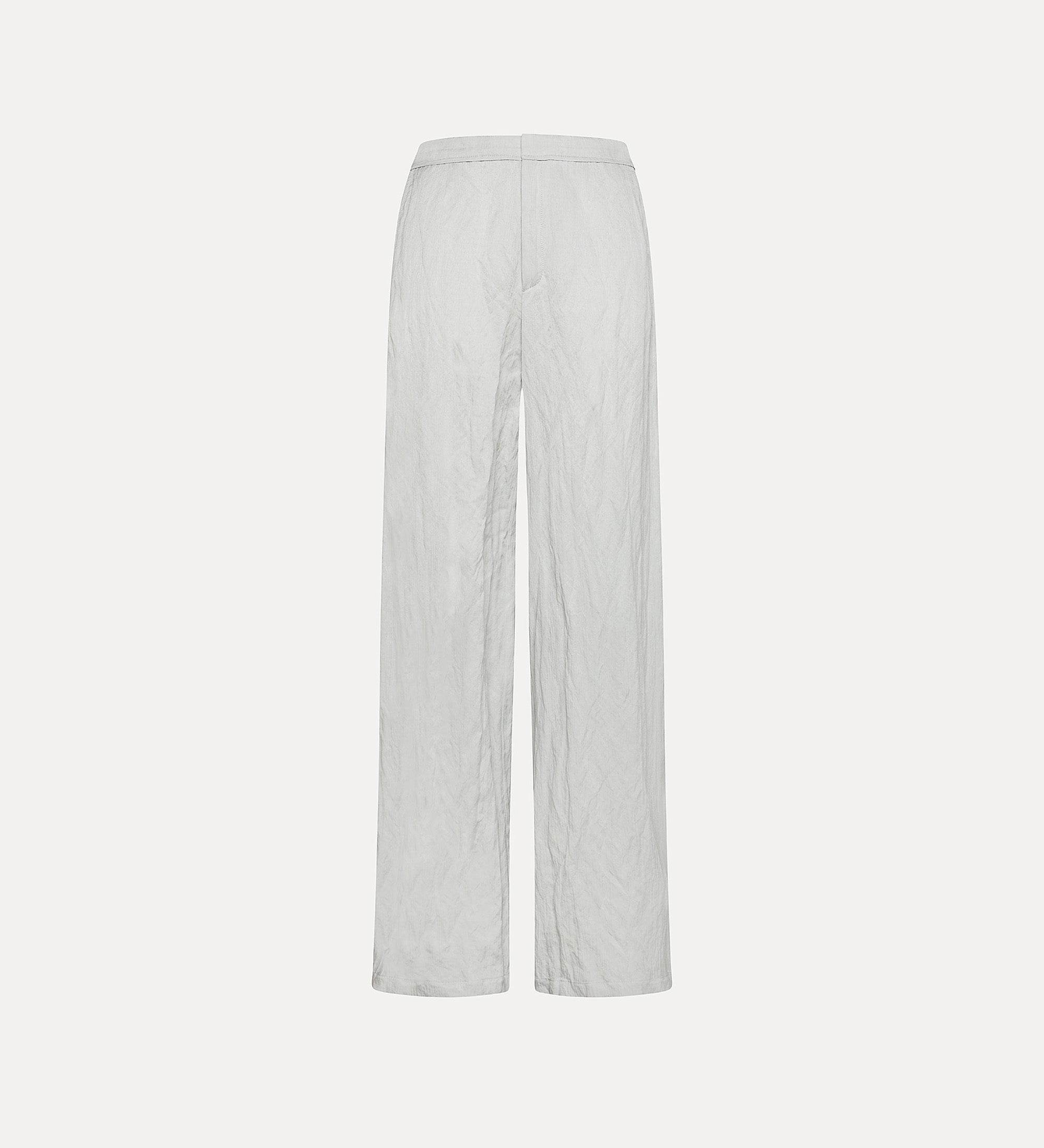 Flared Trousers in Crinkle Cotton