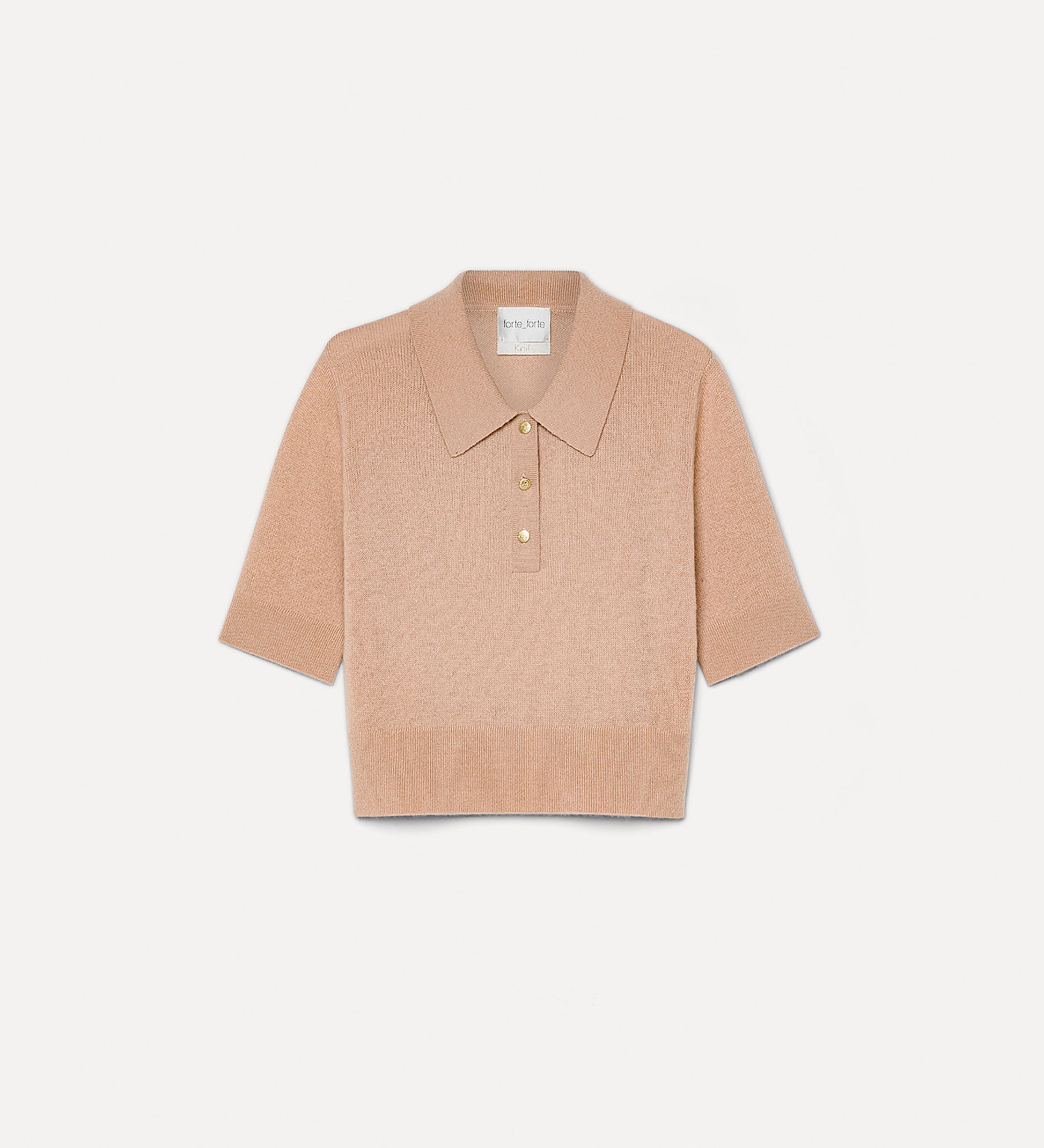 Beige polo shirt on a white background