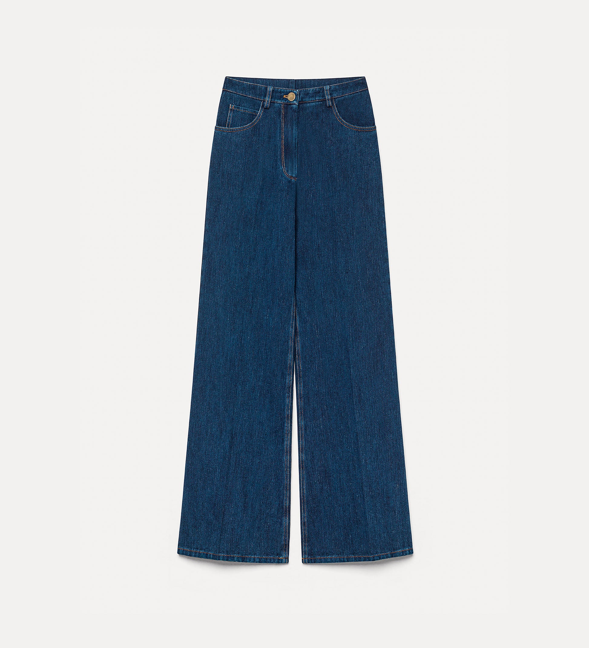 Pair of blue jeans on a white background