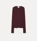 Maroon long-sleeve shirt on a light gray background