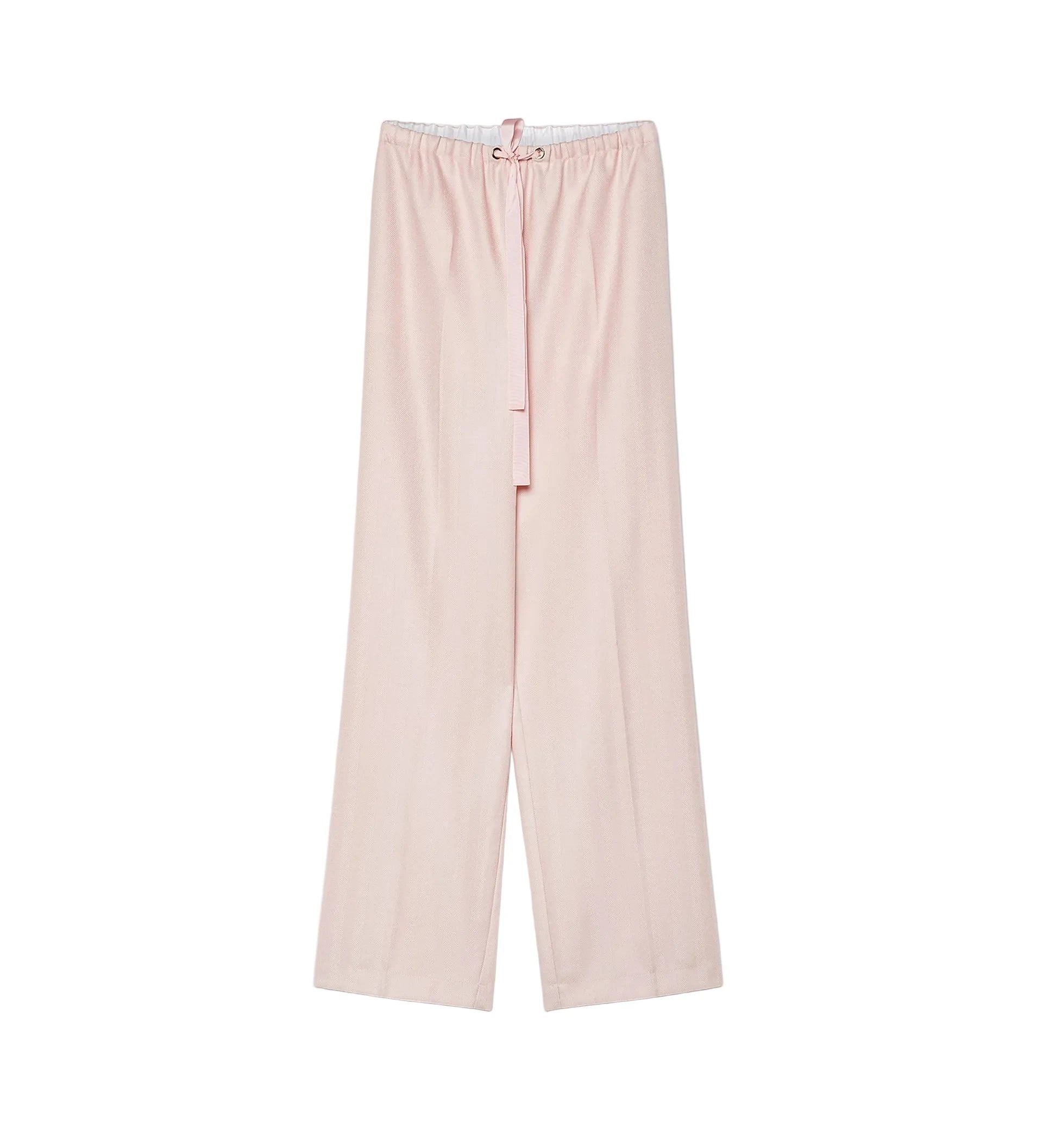 Light pink pajama pants on a white background