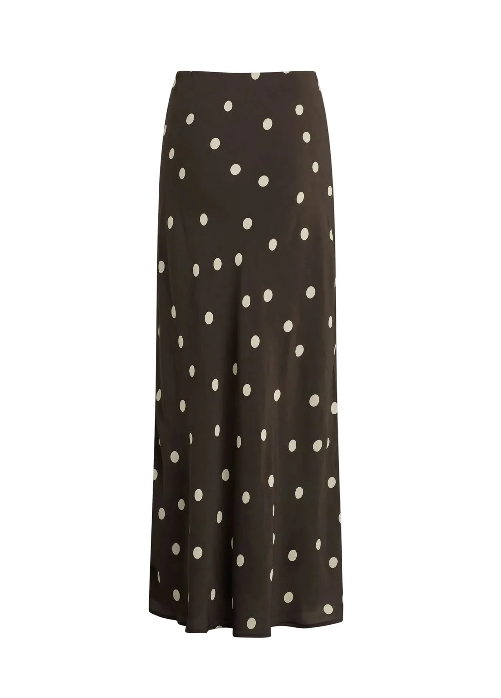 Black skirt with white polka dots on a white background