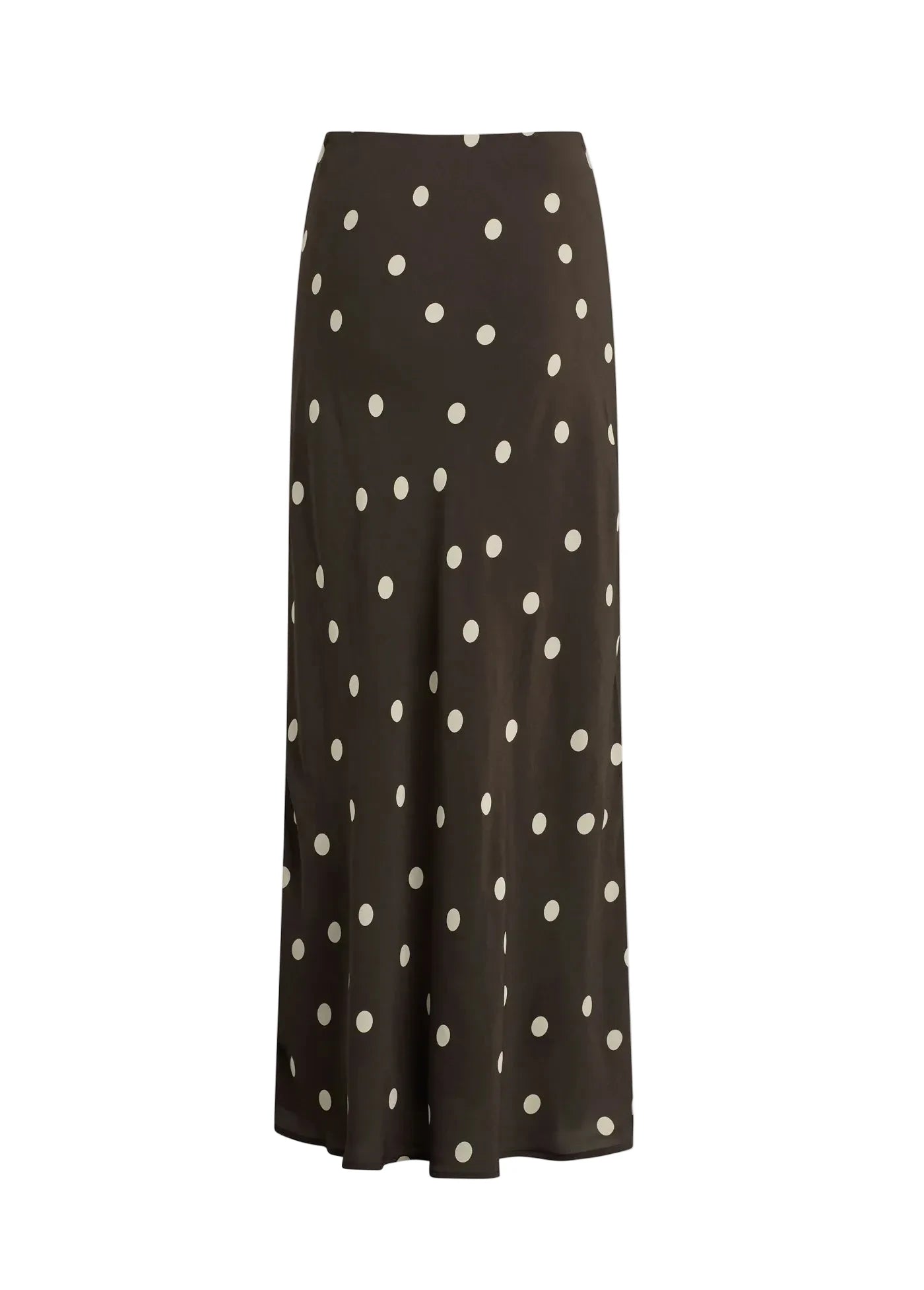 Black skirt with white polka dots on a white background