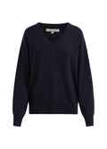 Navy blue sweater on a white background